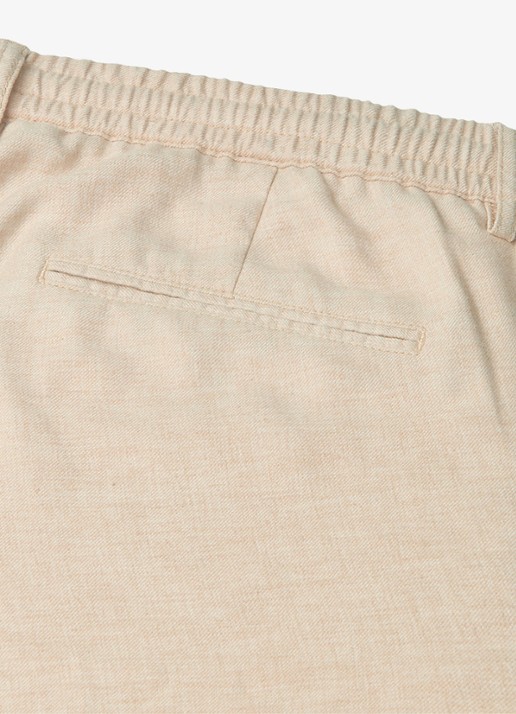Profuomo Straight fit korte broek in linnenblend - detail 5 zand