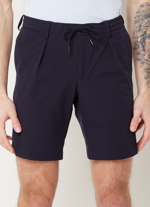 Profuomo Straight fit korte chino met trekkoord - detail 3 donkerblauw