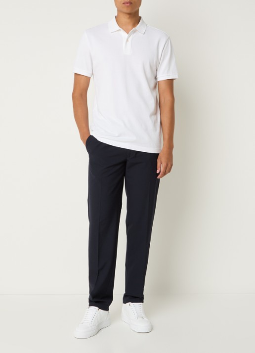 Profuomo Straight fit pantalon met steekzakken - voorkant 3 donkerblauw