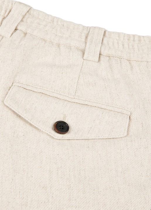Profuomo Straight fit pantalon met steekzakken - detail 5 gebroken wit