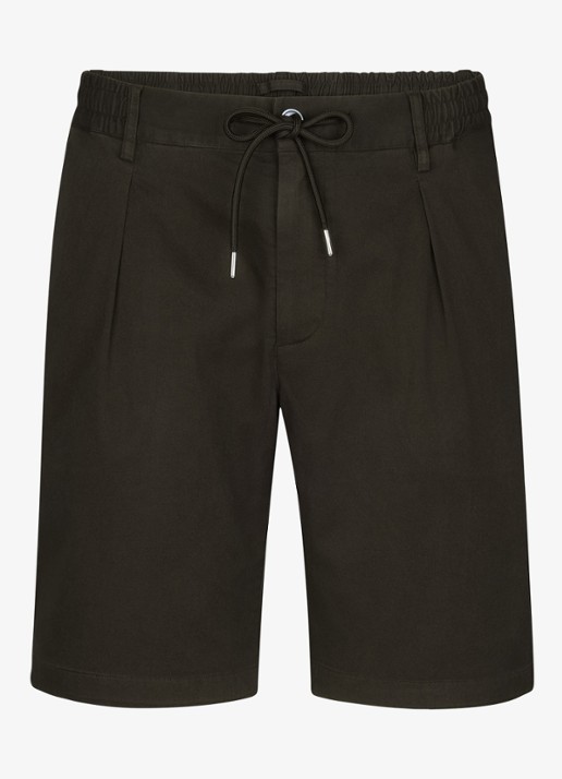 Profuomo Straight fit short met stretch - voorkant 2 donkerbruin