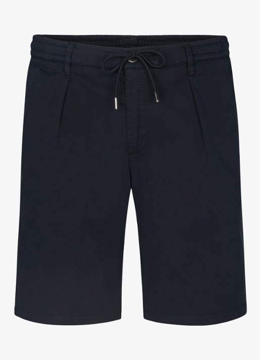Profuomo Straight fit short met stretch - voorkant donkerblauw
