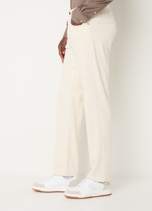 Profuomo Straight leg jeans met gekleurde wassing - detail 5 gebroken wit