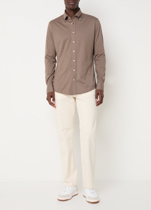 Profuomo Straight leg jeans met gekleurde wassing - voorkant 3 gebroken wit