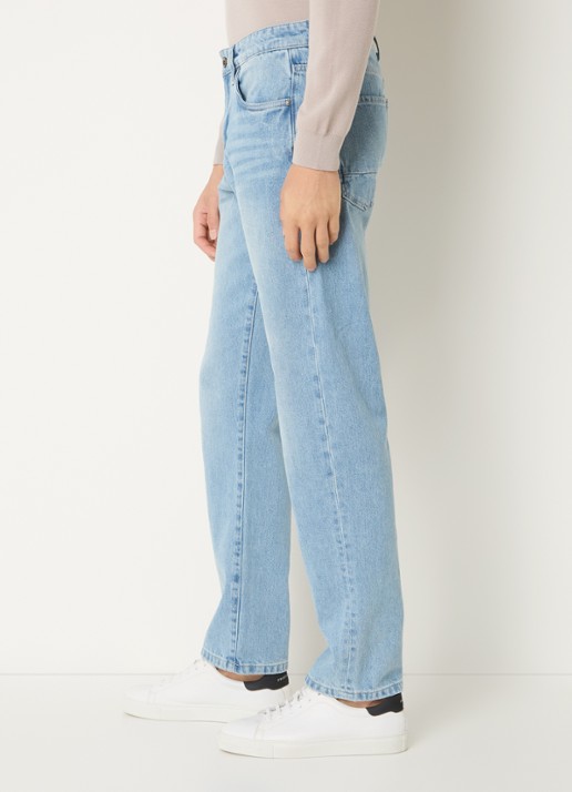 Profuomo Straight leg jeans met lichte wassing - detail 2 indigo