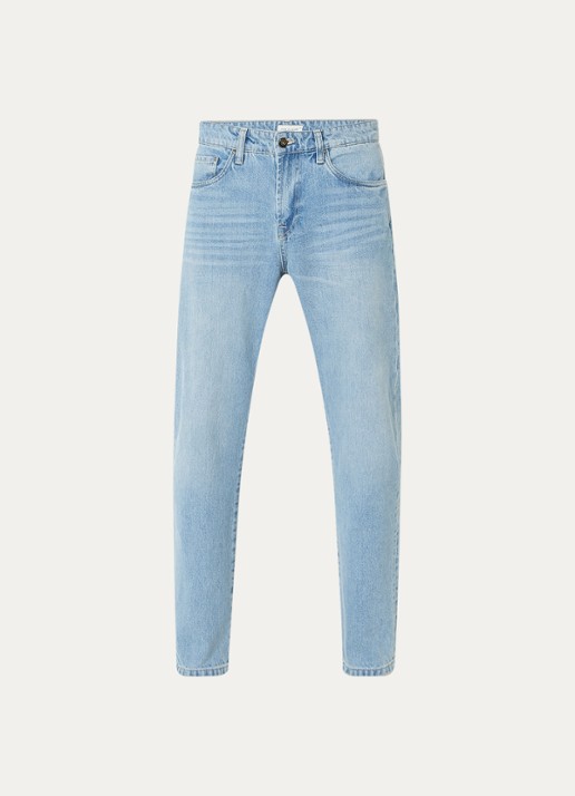 Profuomo Straight leg jeans met lichte wassing - voorkant 3 indigo