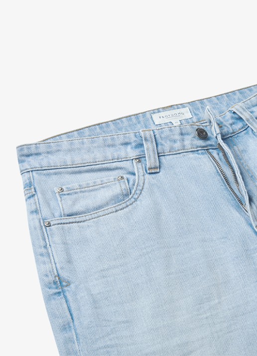 Profuomo Straight leg jeans met steekzakken - detail 5 lichtblauw