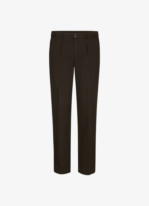 Profuomo Straigth fit chino met stretch - voorkant donkerbruin