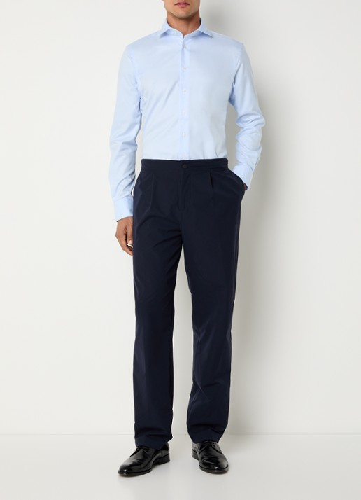 Profuomo Strijkvrij slim fit overhemd - voorkant 5 lichtblauw