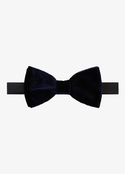 Profuomo Strik van velvet - voorkant 2 donkerblauw