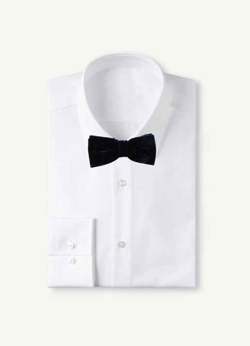 Profuomo Strik van velvet - voorkant 3 donkerblauw