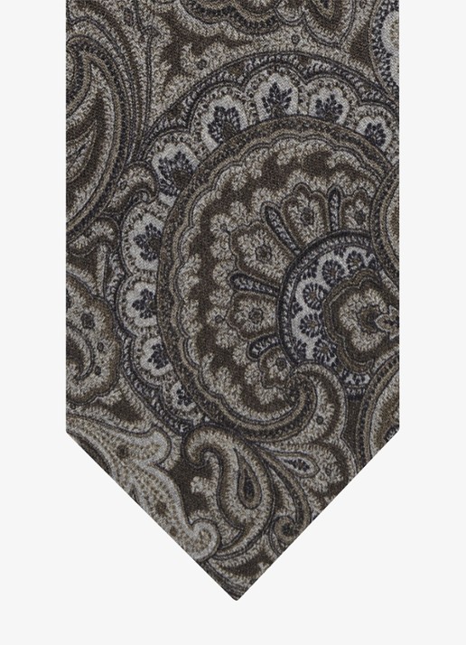 Profuomo Stropdas van wol - detail 2 donkerbruin