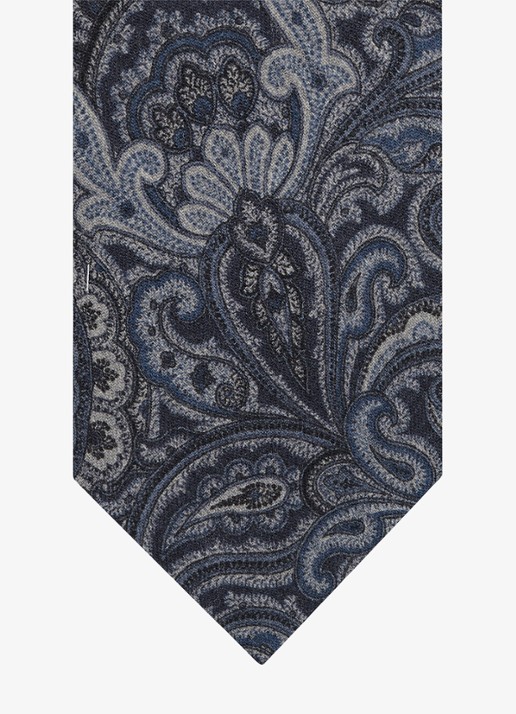 Profuomo Stropdas van wol - detail donkerblauw