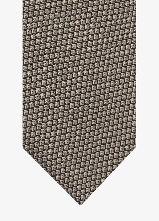 Profuomo Stropdas van zijde met pied-de-poule dessin - detail 2 bruin