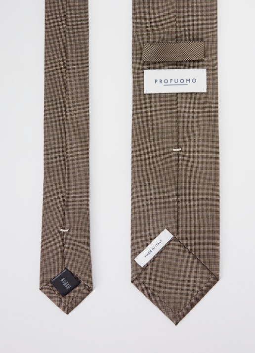 Profuomo Stropdas van zijde - detail 3 zand