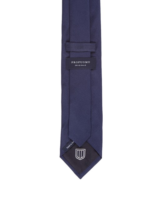 Profuomo Stropdas van zijde - achterkant blauw