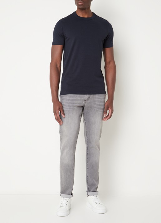 Profuomo T-shirt met logo - voorkant 2 donkerblauw