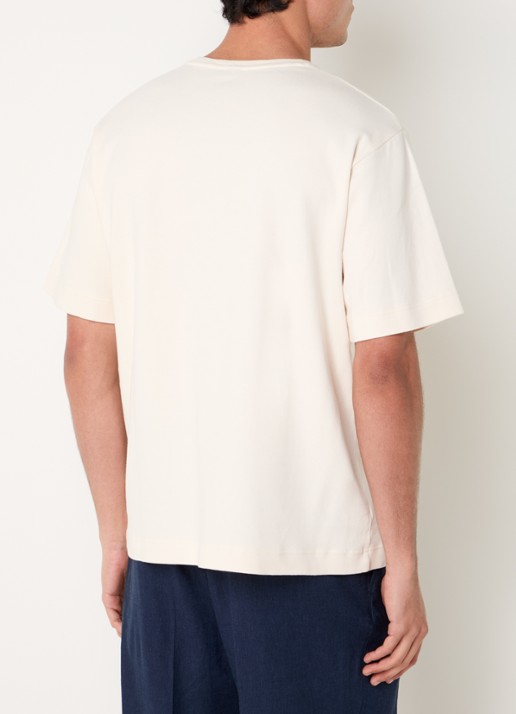 Profuomo T-shirt met ronde hals - achterkant 4 gebroken wit
