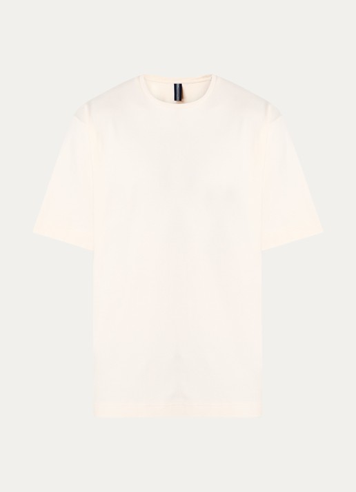 Profuomo T-shirt met ronde hals - voorkant gebroken wit