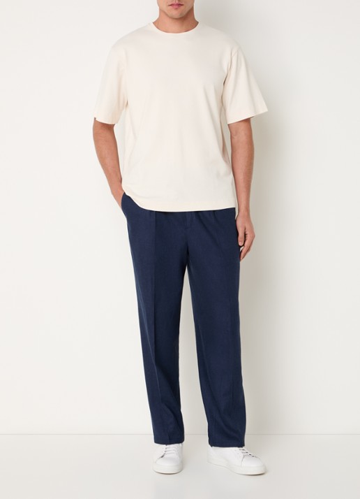 Profuomo T-shirt met ronde hals - voorkant 2 gebroken wit