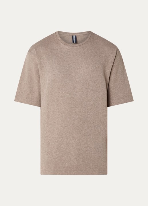 Profuomo T-shirt met ronde hals - voorkant 2 zand