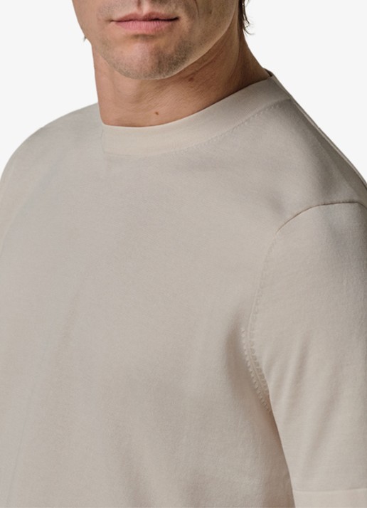Profuomo T-shirt met ronde hals - detail 2 gebroken wit