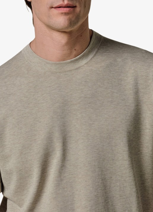 Profuomo T-shirt met ronde hals - detail 2 beige