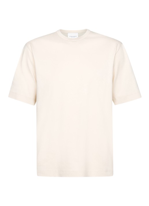 Profuomo T-shirt met stretch - voorkant creme