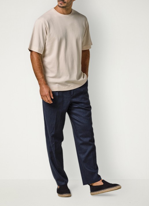 Profuomo T-shirt met stretch - voorkant 2 creme