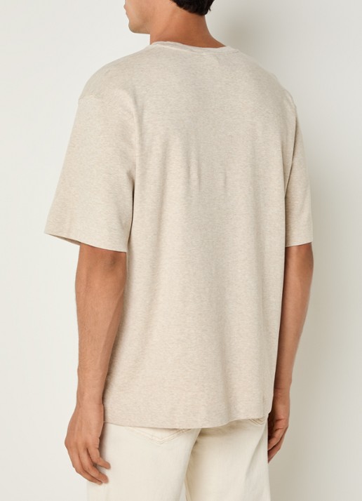 Profuomo T-shirt met stretch - achterkant 2 beige