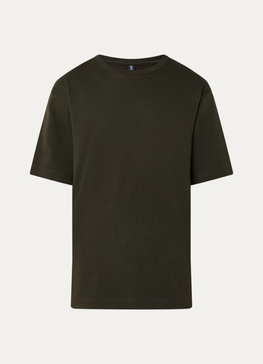 Profuomo T-shirt met stretch - voorkant 2 bronsgroen