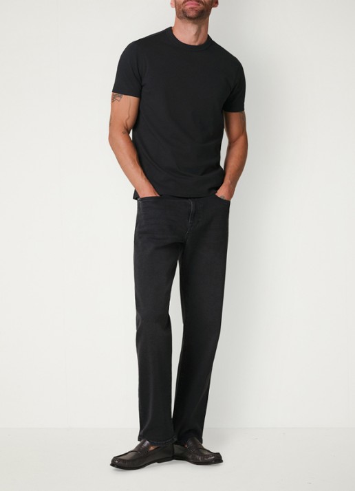 Profuomo T-shirt van jersey - voorkant 3 zwart