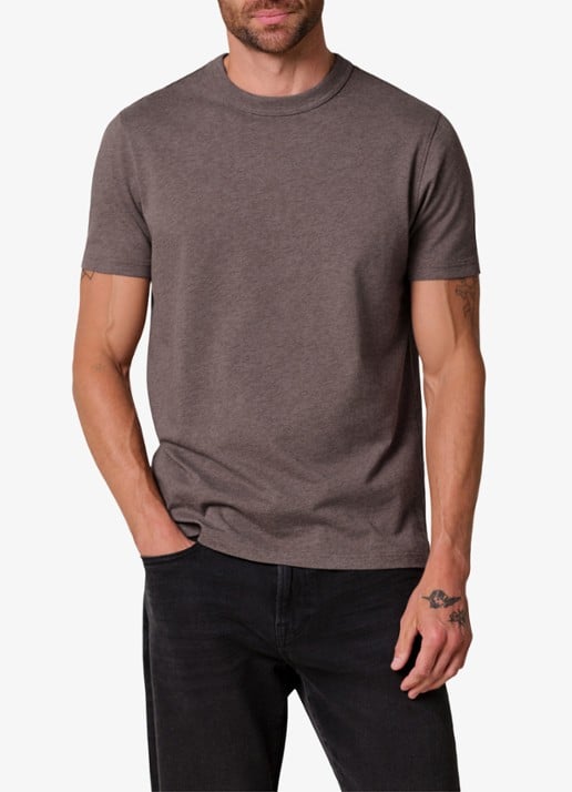 Profuomo T-shirt van jersey - detail donkerbruin