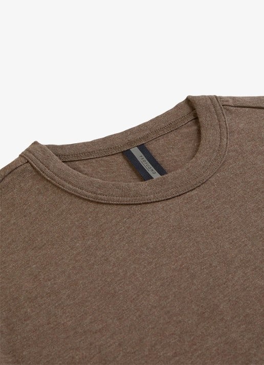 Profuomo T-shirt van jersey - detail 2 donkerbruin