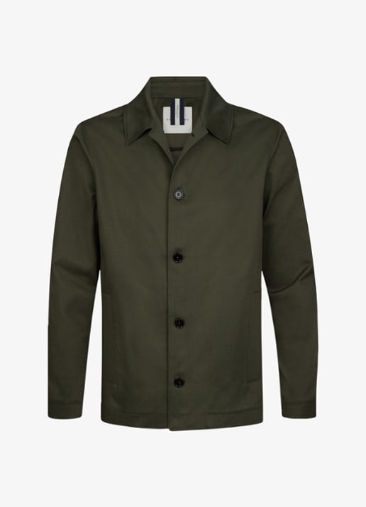 Profuomo Twill overshirt - detail 4 donkergroen