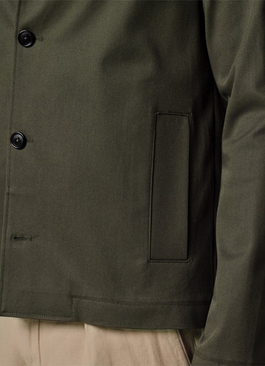 Profuomo Twill overshirt - voorkant donkergroen