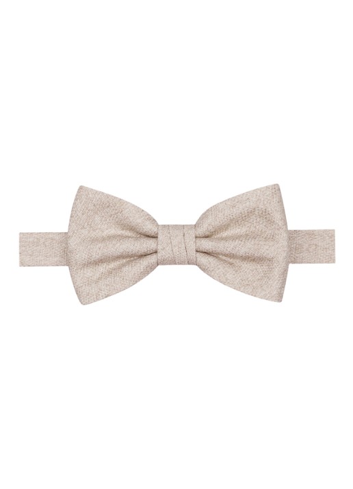 Profuomo Vlinderdas van zijde - voorkant beige