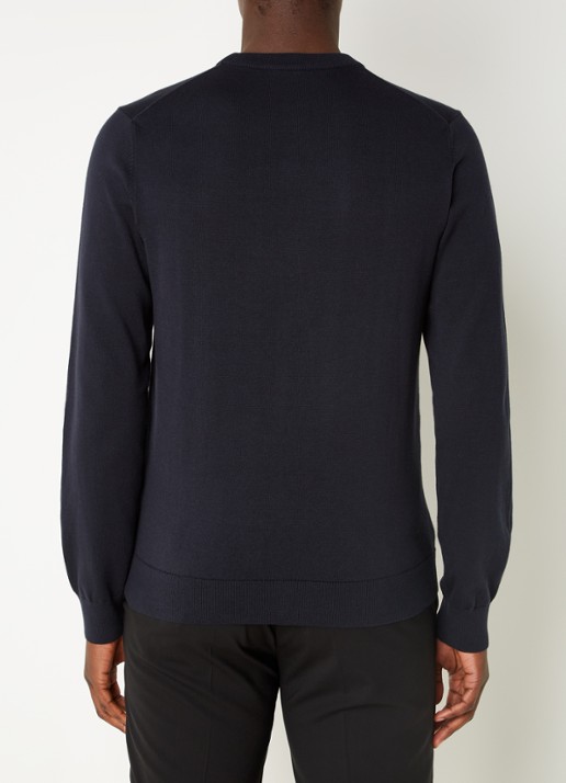PS Paul Smith Sweater van  katoen met logoborduring - achterkant blauw