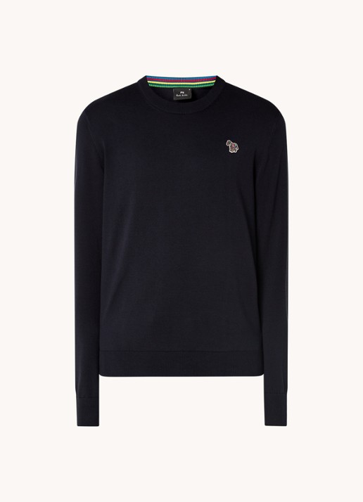 PS Paul Smith Sweater van  katoen met logoborduring - voorkant 2 blauw