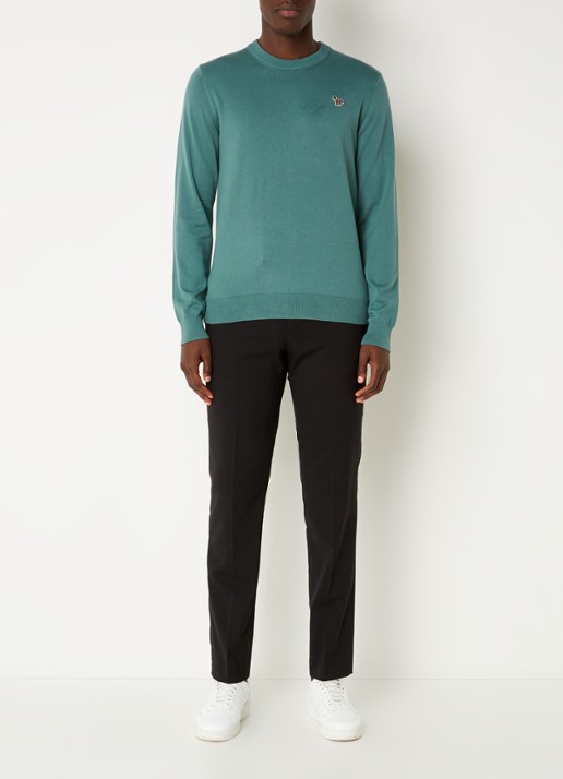 PS Paul Smith Sweater van  katoen met logoborduring - voorkant 5 groen