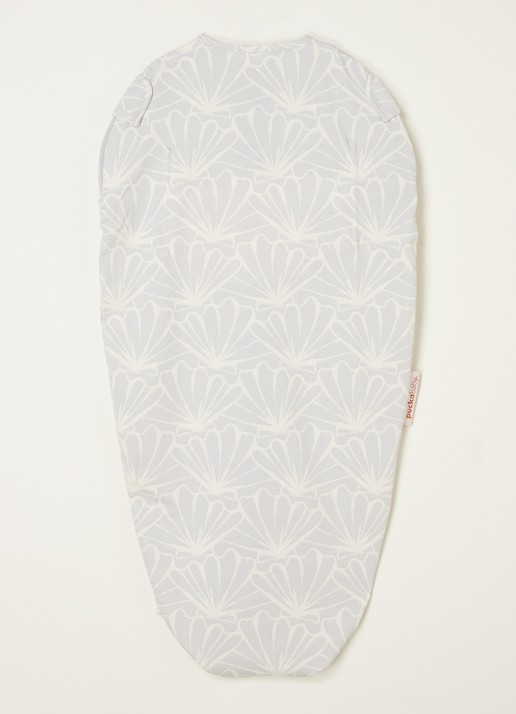 Puckababy Original mini slaapzak met print - achterkant 3 lichtblauw