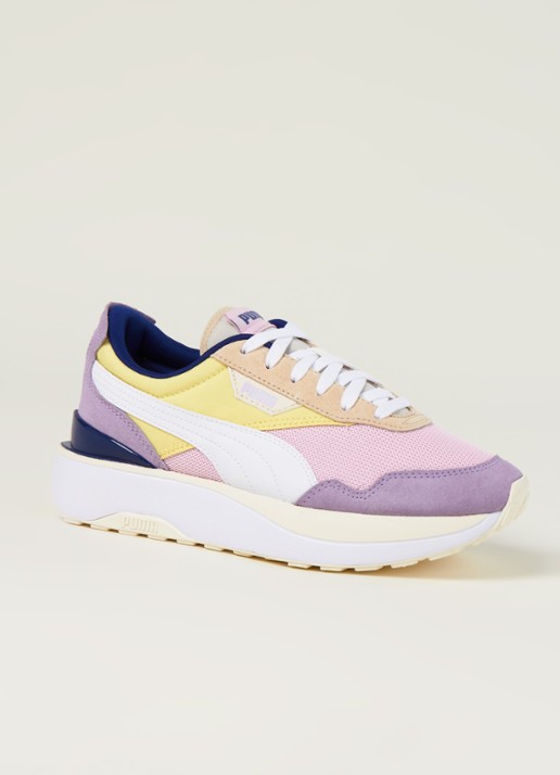Puma Cruise Rider Silk Road sneaker met suède details - voorkant roze