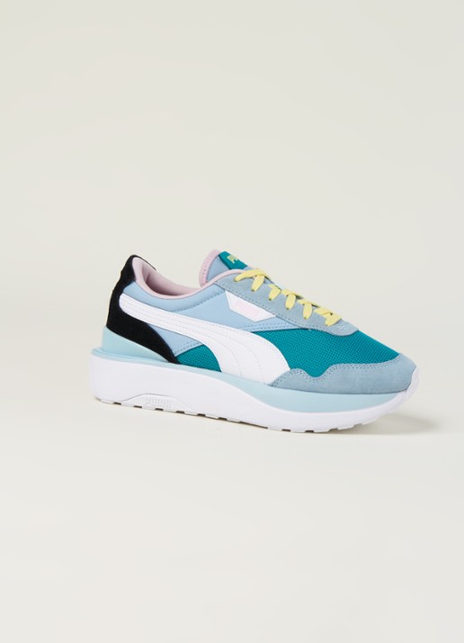 Puma Cruise Rider Silk Road sneaker met suède details - voorkant 4 blauw