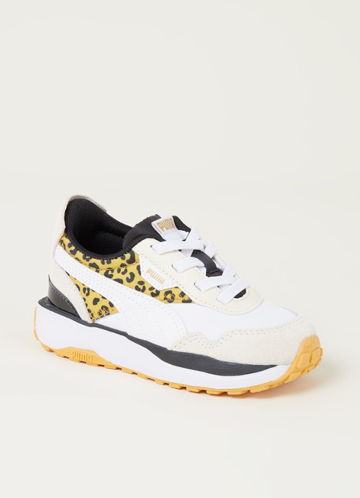 Puma Cruise Rider sneaker met suède details - voorkant 3 okergeel