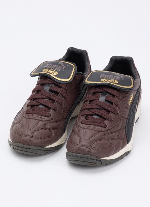 Puma King Indoor sneaker van leer - detail 3 bruin