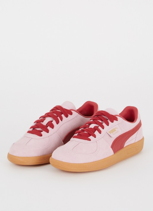 Puma Palermo sneaker van suède met leren details - detail 3 lichtroze