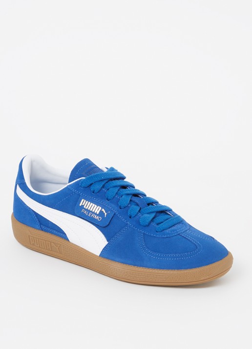 Puma Palermo sneaker van suède - voorkant kobaltblauw