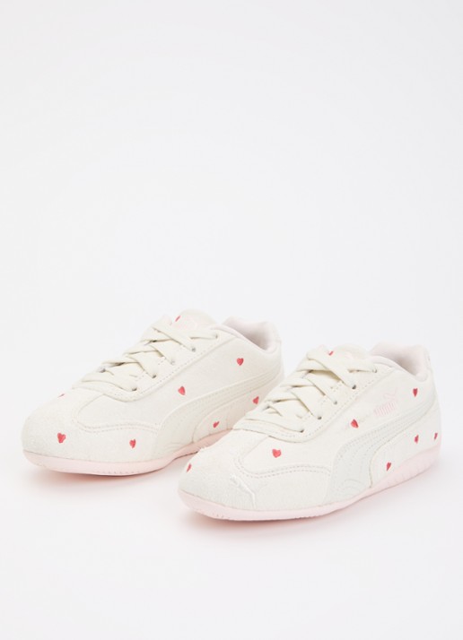 Puma Speedcat Amor van suéde met leren details - voorkant 3 lichtgrijs