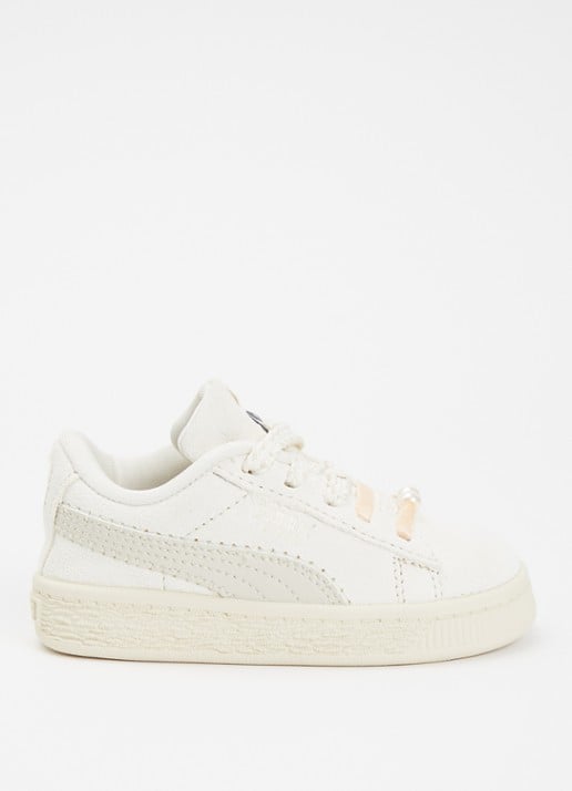 Puma Suede Bloom sneaker van suède - voorkant gebroken wit