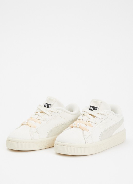 Puma Suede Bloom sneaker van suède - voorkant 2 gebroken wit